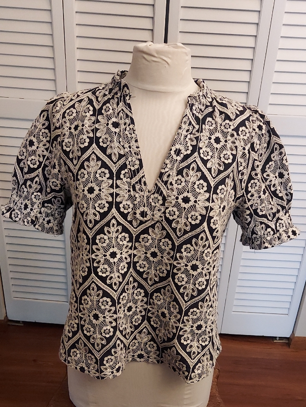 Sophisticated Date Night Eyelet Top